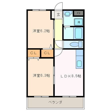 フラット立石C棟（伊賀市別府）の物件間取画像